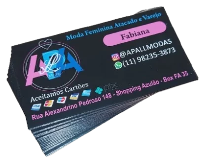 Cartão Visita 4x0 Papel Couche