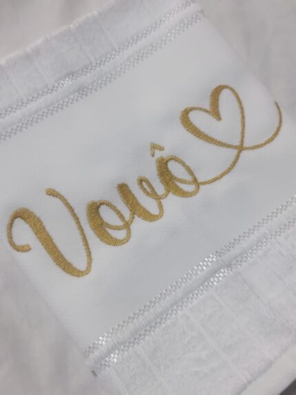 Toalha de mão bordada personalizada